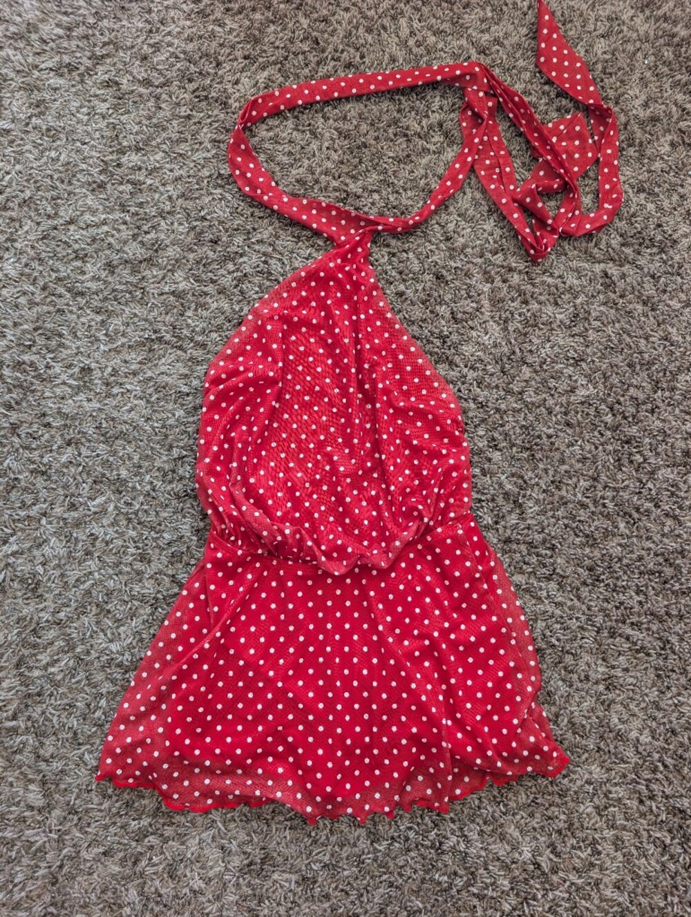 Red Polka Dot Halter Romper